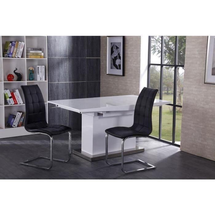 LUGANO Lot de 6 chaises de salle a manger - Noir