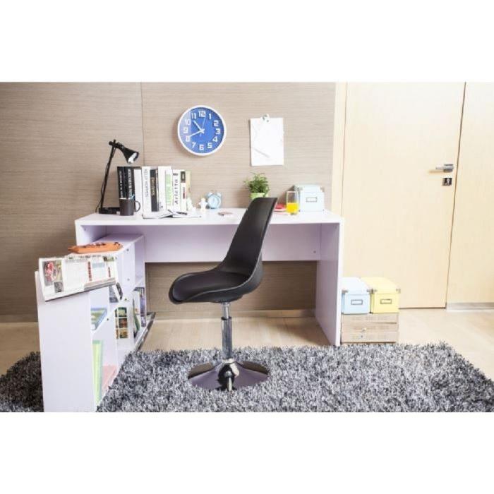 POPPY Lot de 2 chaises rotatives de salle a manger - Noir