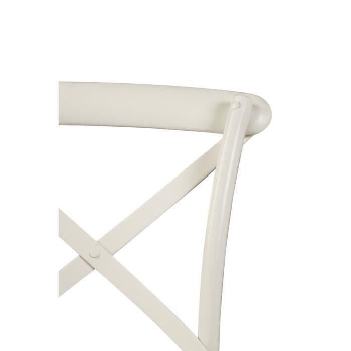 ROMANCE Lot de 2 chaises de salle a manger en bouleau massif - Blanc