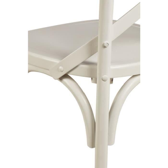 ROMANCE Lot de 2 chaises de salle a manger en bouleau massif - Blanc