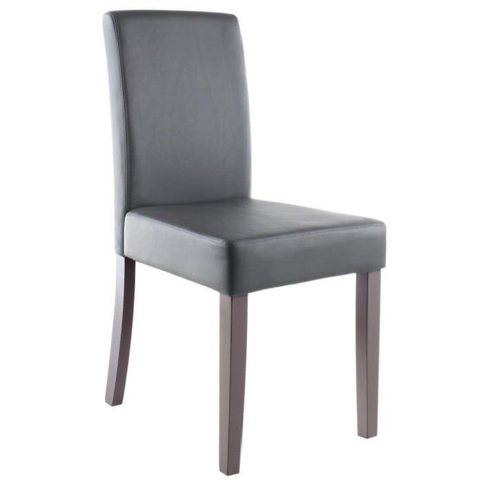 CLARA Lot de 2 Chaises de salle a manger en simili - Gris