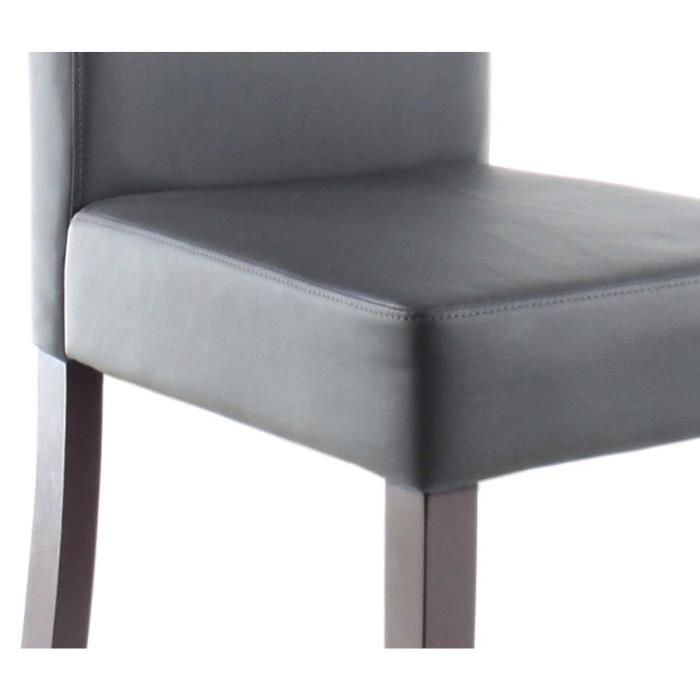 CLARA Lot de 2 Chaises de salle a manger en simili - Gris