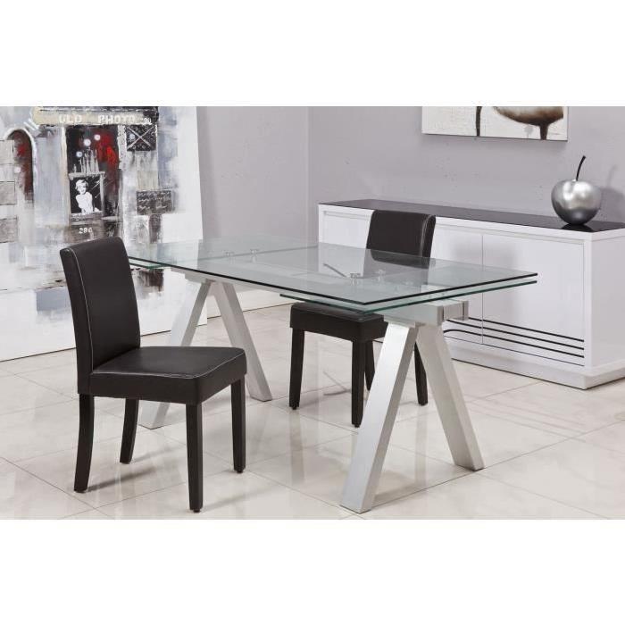 CLARA Lot de 2 Chaises de salle a manger en simili - Noir