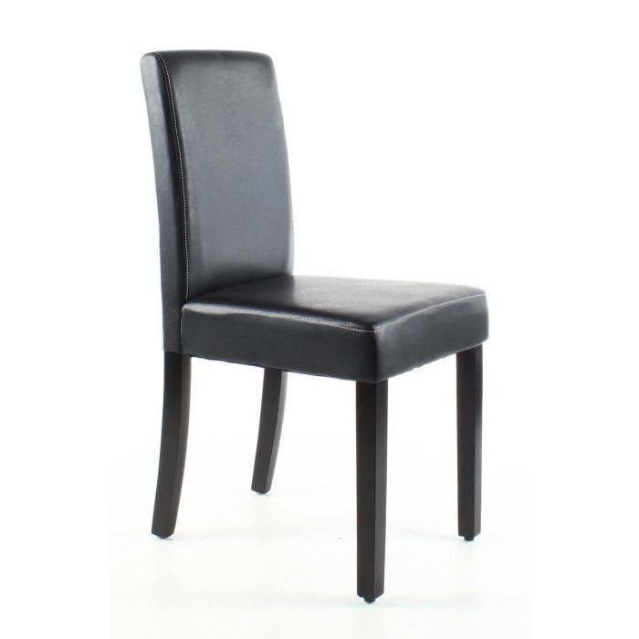 CLARA Lot de 2 Chaises de salle a manger en simili - Noir