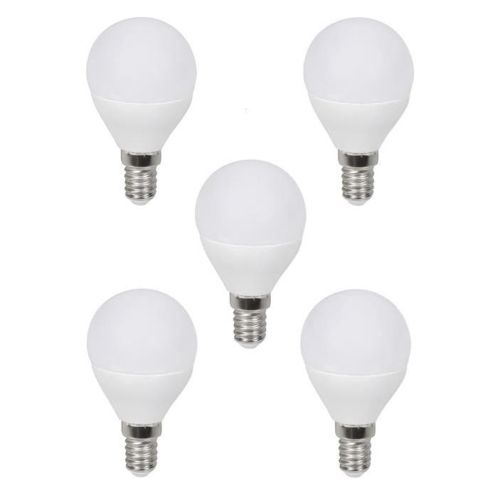 EXPERT LINE Lot de 5 ampoules LED E14 G45 3 W équivalent a 60 W blanc chaud