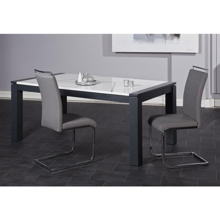 DYLAN Lot de 2 chaises de salle a manger en simili - Gris