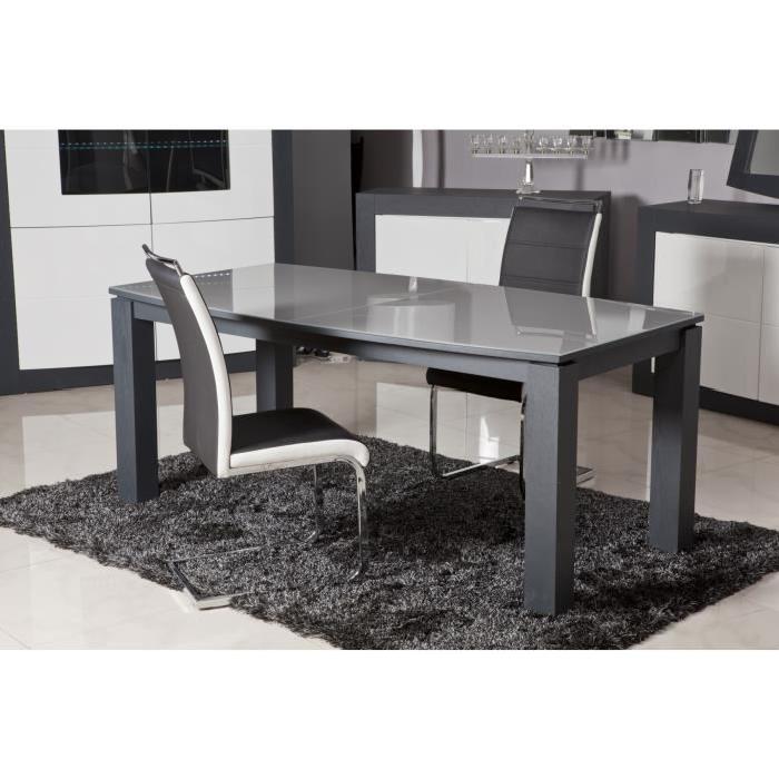 DYLAN Lot de 2 chaises de salle a manger en simili - Noir et blanc