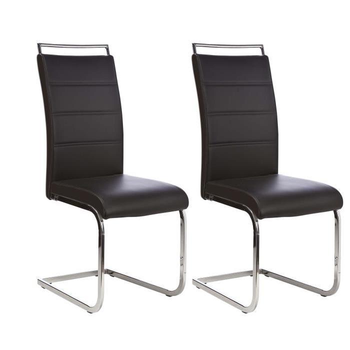 DYLAN Lot de 2 chaises de salle a manger en simili - Noir