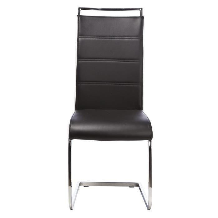 DYLAN Lot de 2 chaises de salle a manger en simili - Noir