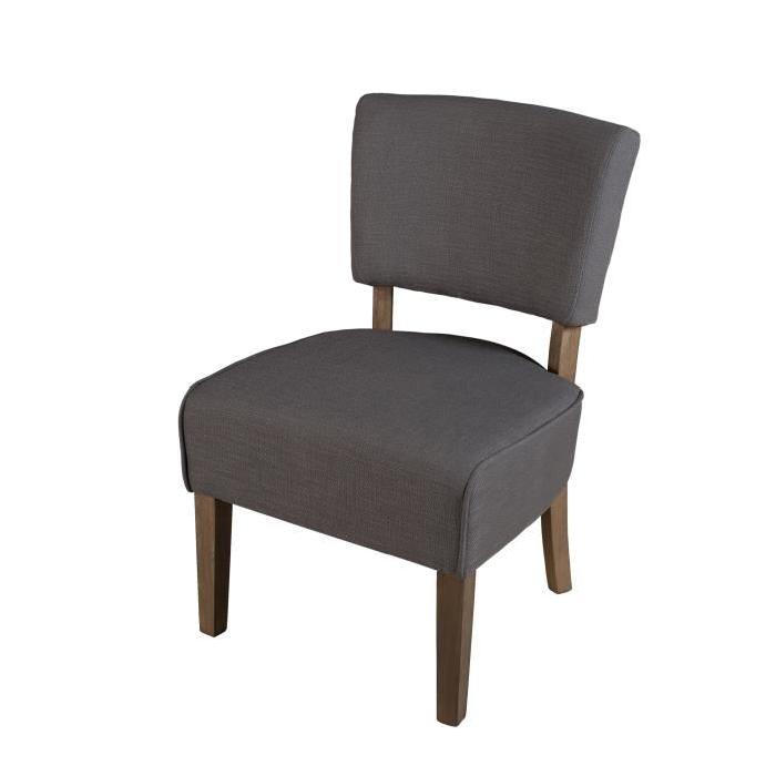 Fauteuil bas Salon Tissu Gris 54x58x85 BRITISH