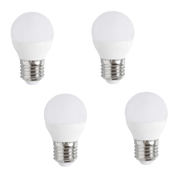 EXPERT LINE Lot de 4 ampoules LED E27 G45 5 W équivalent a 37 W blanc chaud