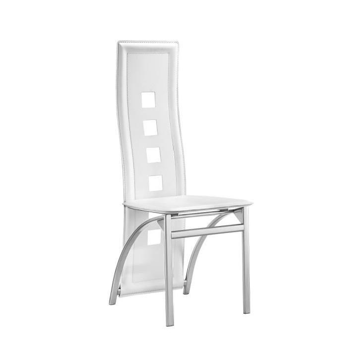 EIFFEL Lot de 2 chaises de salle a manger - Blanc et gris