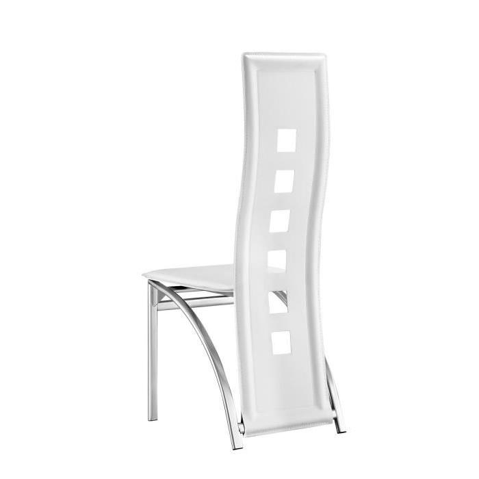 EIFFEL Lot de 2 chaises de salle a manger - Blanc et gris