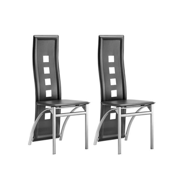 EIFFEL Lot de 2 chaises de salle a manger - Gris