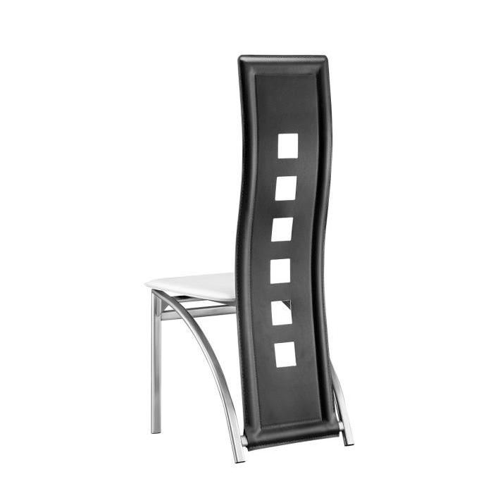 EIFFEL Lot de 2 chaises de salle a manger - Blanc et gris