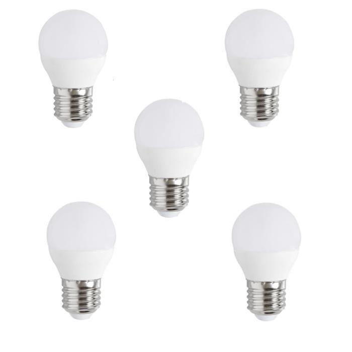 EXPERT LINE Lot de 5 ampoules LED E27 G45 5 W équivalent a 37 W blanc chaud