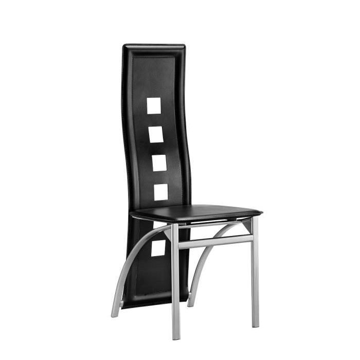 EIFFEL Lot de 2 chaises de salle a manger - Noir