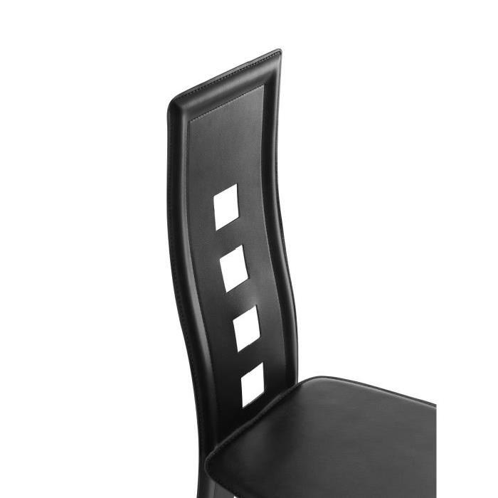 EIFFEL Lot de 2 chaises de salle a manger - Noir