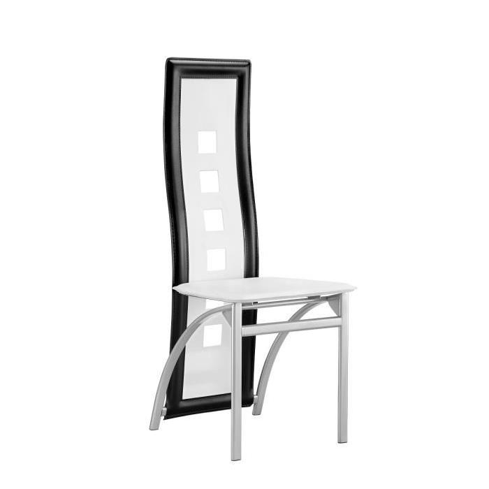 EIFFEL Lot de 2 chaises de salle a manger - Noir et blanc