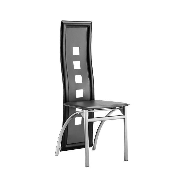 EIFFEL Lot de 2 chaises de salle a manger - Noir et gris