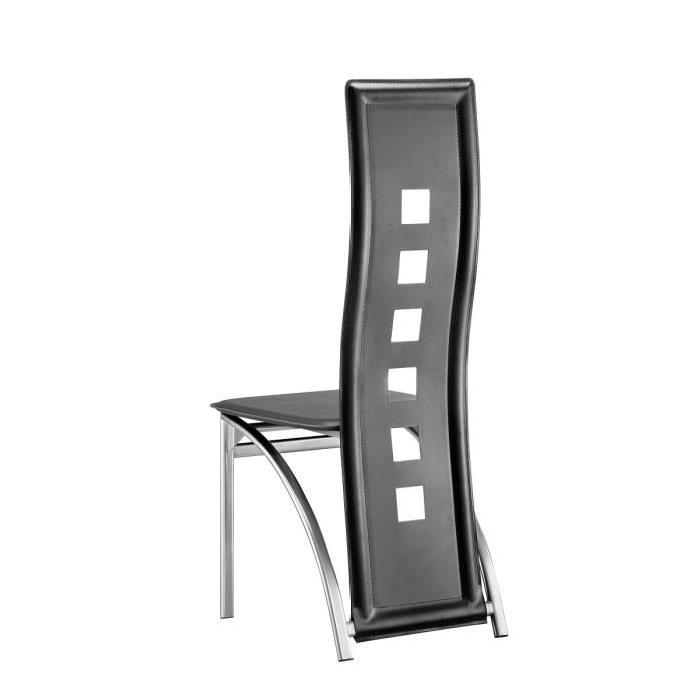 EIFFEL Lot de 2 chaises de salle a manger - Noir et gris