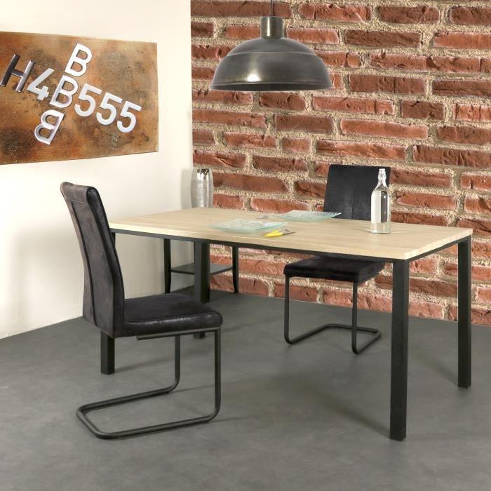 FINLANDEK Lot de 2 chaises de salle a manger PELLINKI noir gratté