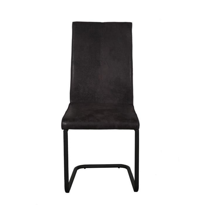 FINLANDEK Lot de 2 chaises de salle a manger PELLINKI noir gratté