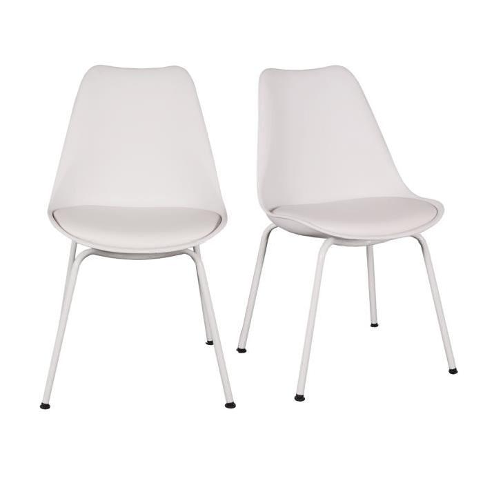 FINLANDEK Lot de 2 chaises de salle a manger en...