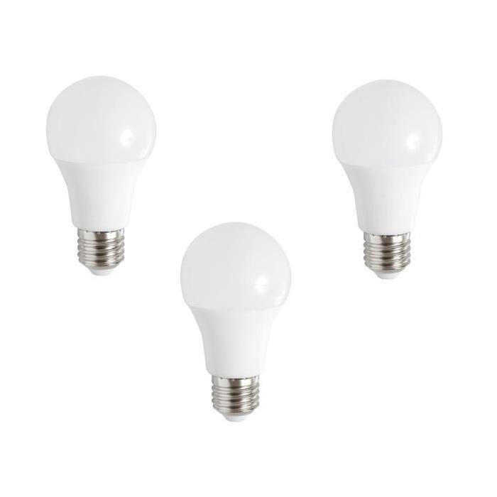 EXPERT LINE Lot de 3 ampoules LED E27 10 W équivalent a 60 W blanc chaud