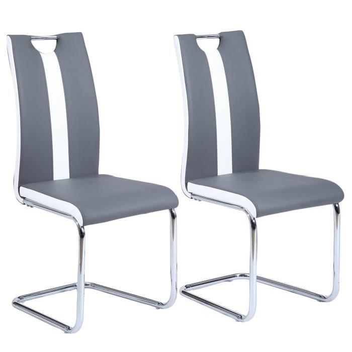 JADE Lot de 2 chaises de salle a manger en simi...