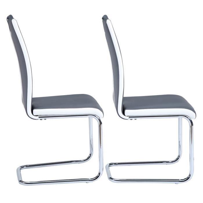 JADE Lot de 2 chaises de salle a manger en simi...