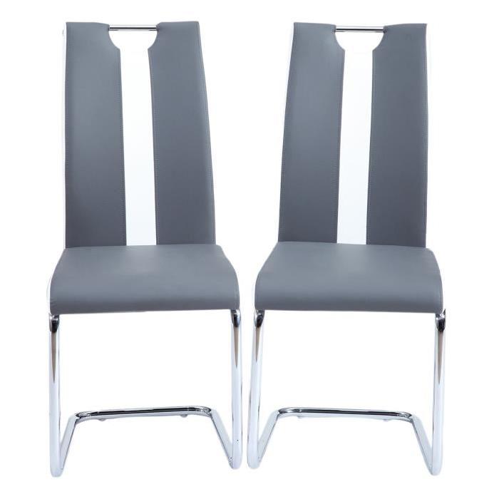 JADE Lot de 2 chaises de salle a manger en simi...