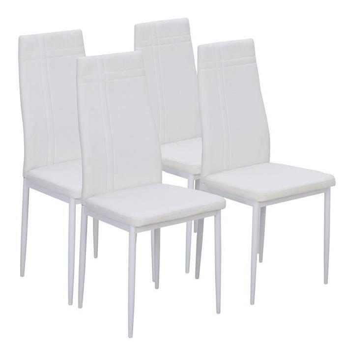 MAT Lot de 4 chaises de salle a manger en simil...