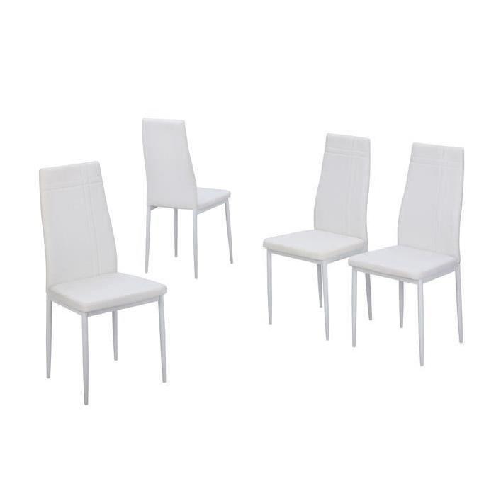 MAT Lot de 4 chaises de salle a manger en simil...