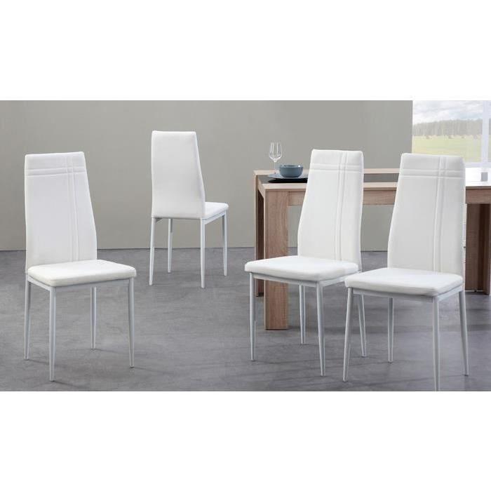 MAT Lot de 4 chaises de salle a manger en simil...