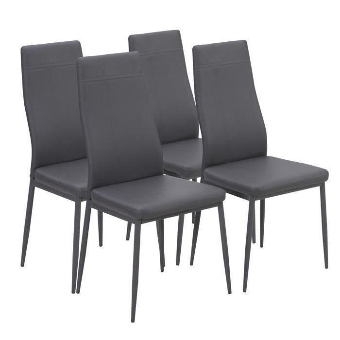 MAT Lot de 4 chaises de salle a manger en simil...