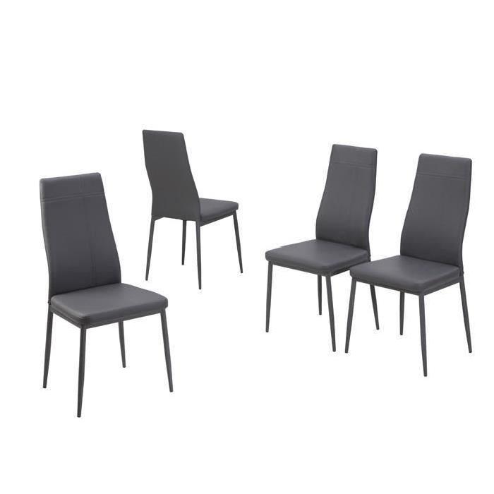 MAT Lot de 4 chaises de salle a manger en simil...