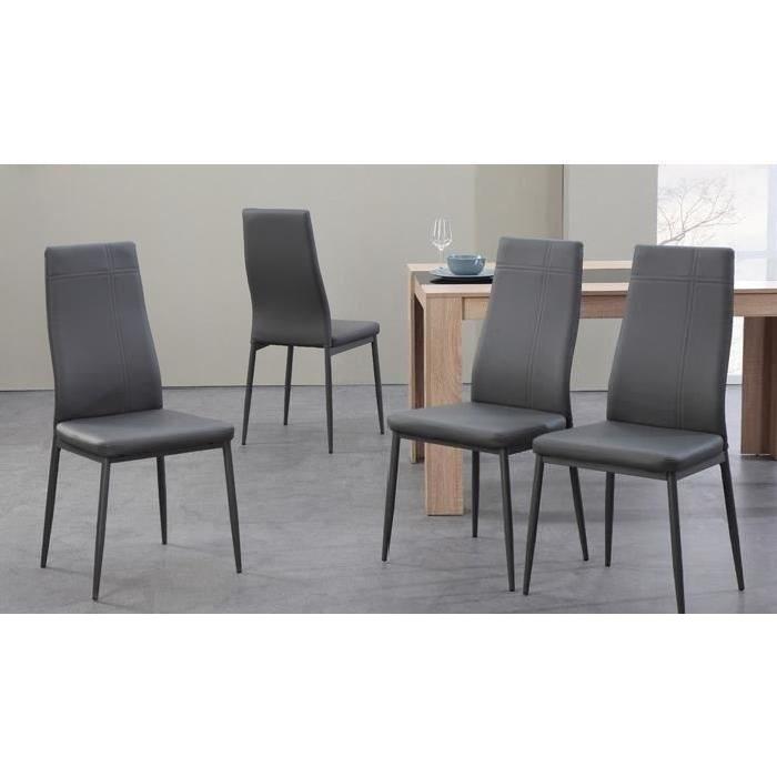 MAT Lot de 4 chaises de salle a manger en simil...