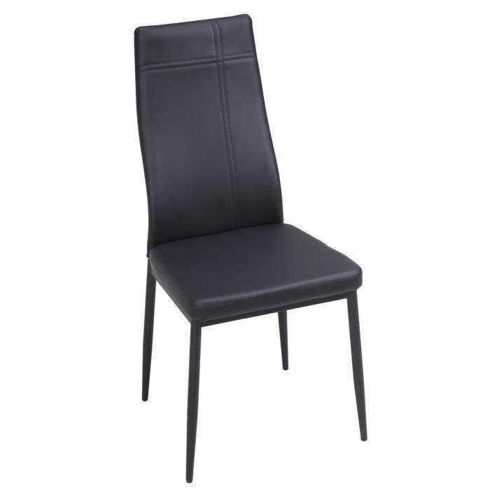 MAT Lot de 4 chaises de salle a manger noires