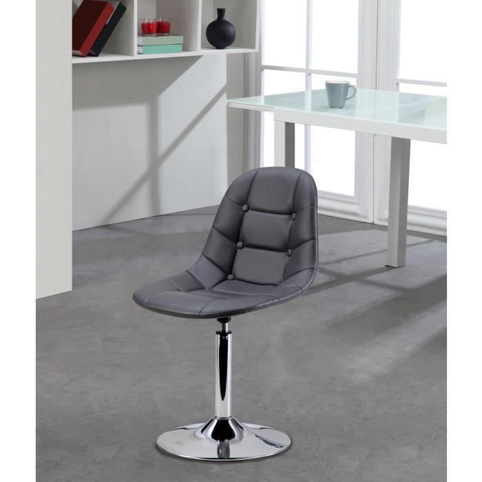 MAYA Chaise de salle a manger en simili Gris