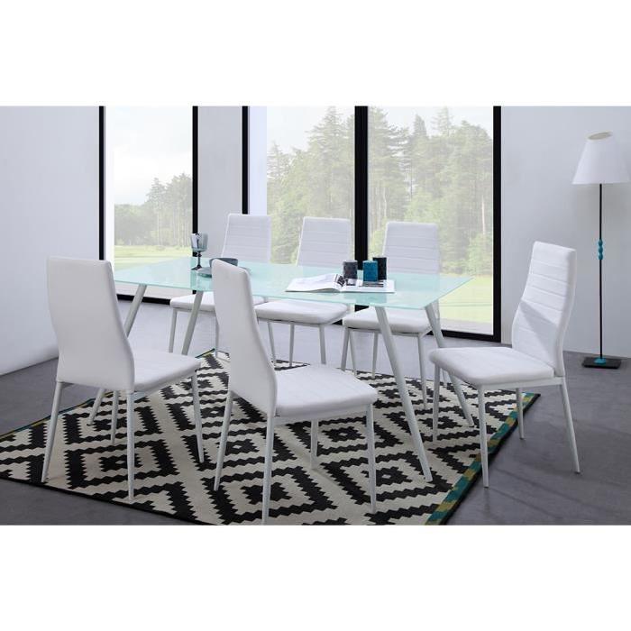 SAM Lot de 6 chaises de salle a manger blanches