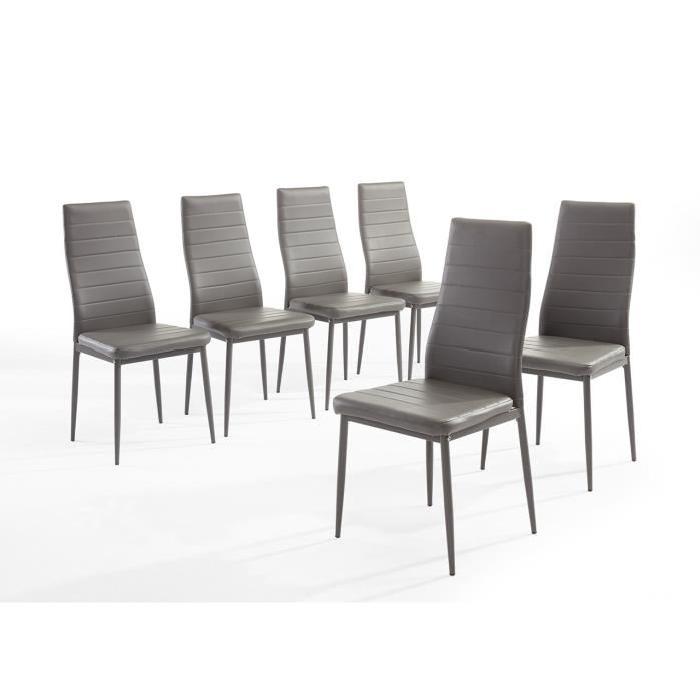 SAM Lot de 6 chaises de salle a manger grises