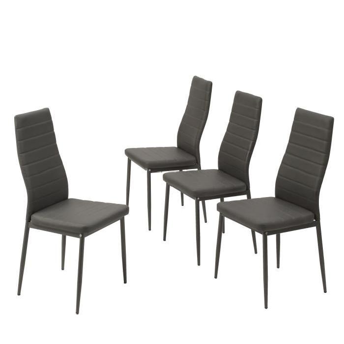 SAM Lot de 4 chaises de salle a manger grises