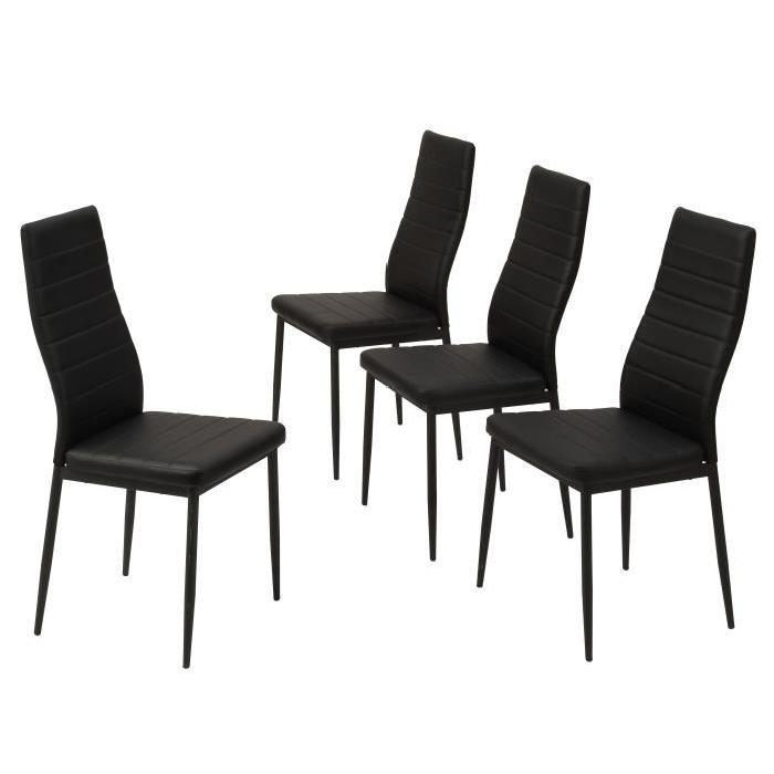 SAM Lot de 4 chaises de salle a manger noires