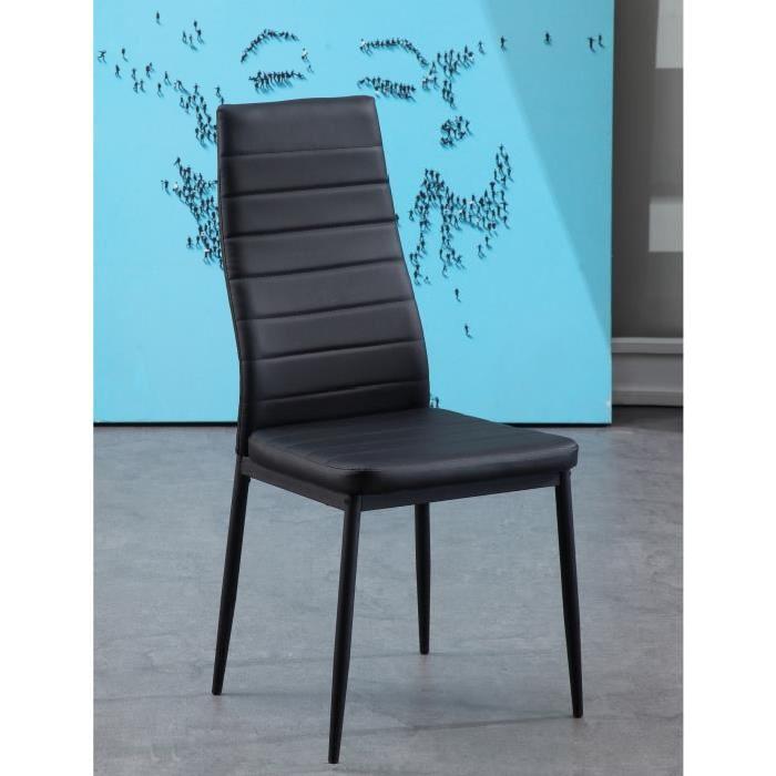 SAM Lot de 4 chaises de salle a manger noires