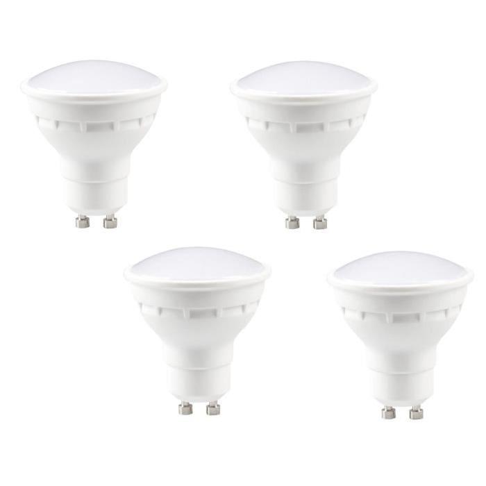 EXPERT LINE Lot de 4 ampoules LED Spot GU10 4 W équivalent a 30 W blanc chaud compatibles variateur