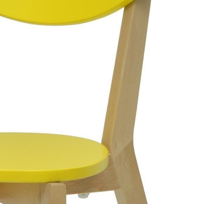 SMILEY Chaise de salle a manger - Bois naturel et jaune