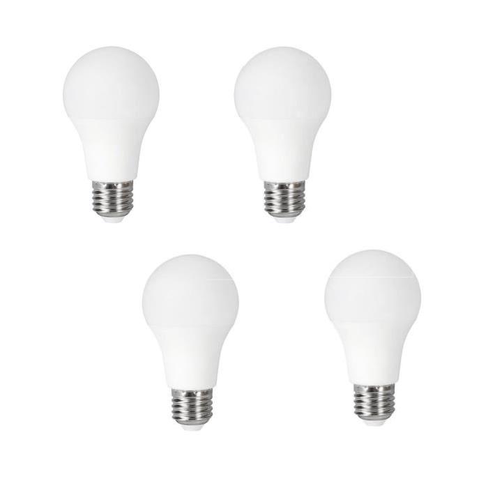 EXPERT LINE Lot de 4 ampoules LED E27 12 W équivalent a 75 W blanc chaud