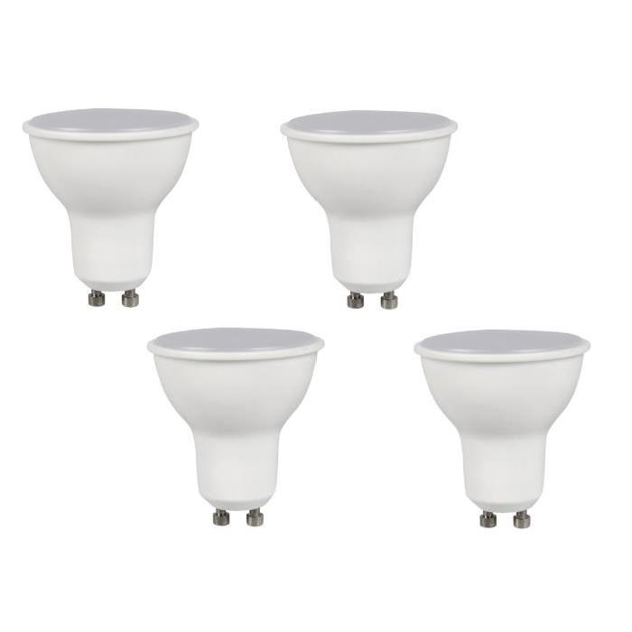 EXPERT LINE Lot de 4 ampoules LED Spot GU10 3 W équivalent a 24 W blanc chaud