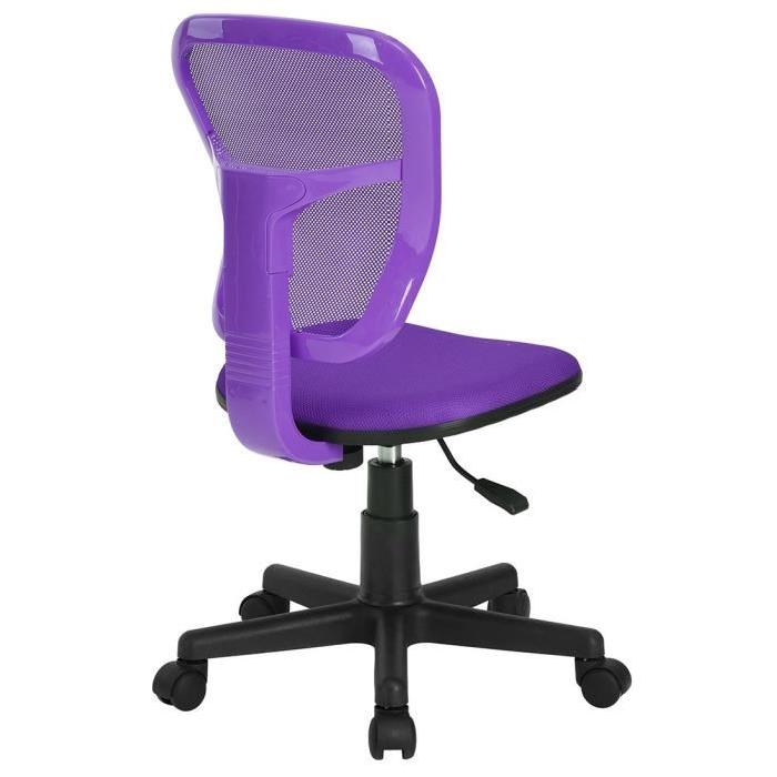 FLYINGO Chaise de bureau - Tissu maille violet - Style classique - L 47 x P 40 cm